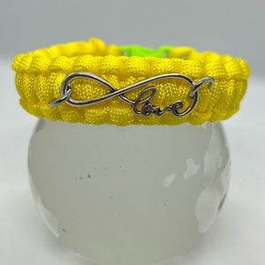 Paracord Knotted Bracelet Unisex with Charm INFINITY LOVE
